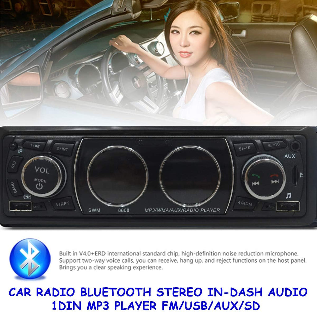 Single DIN Bluetooth Car MP3 Player with Dual USB SD AUX D107