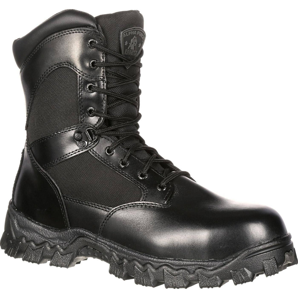 Black 8 inch Alpha Force Work Boots D96870