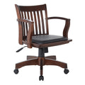 Espresso Finish Black Vinyl Bankers Chair Y705