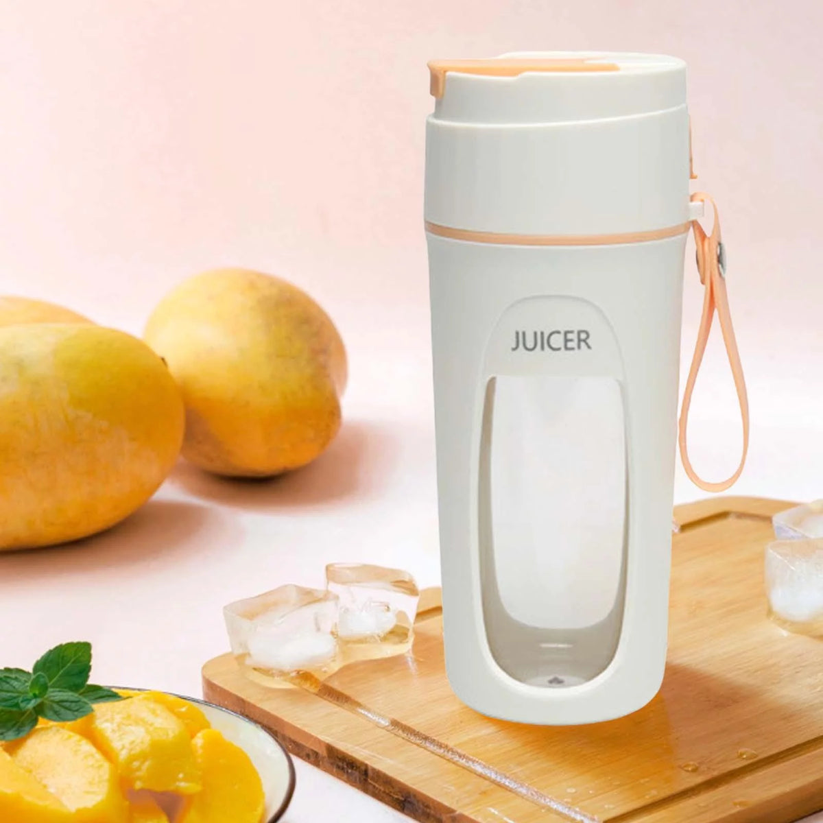 Electric Juicer Cup 340ml Rechargeable Orange U2194