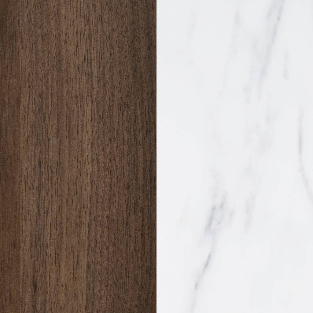 Buffet with Storage in Natural Walnut and Faux Carrara Marble E4949