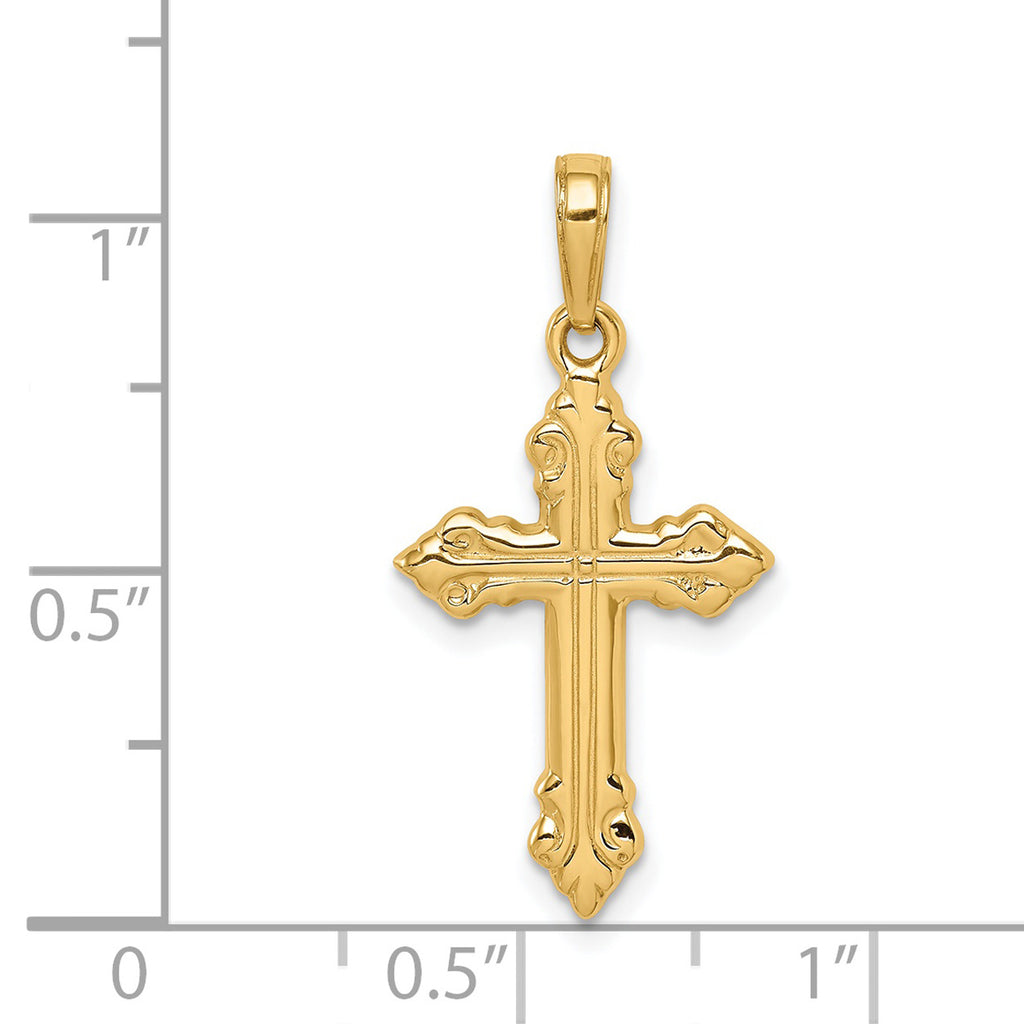 14K Yellow Gold Cross Pendant Charm V4011