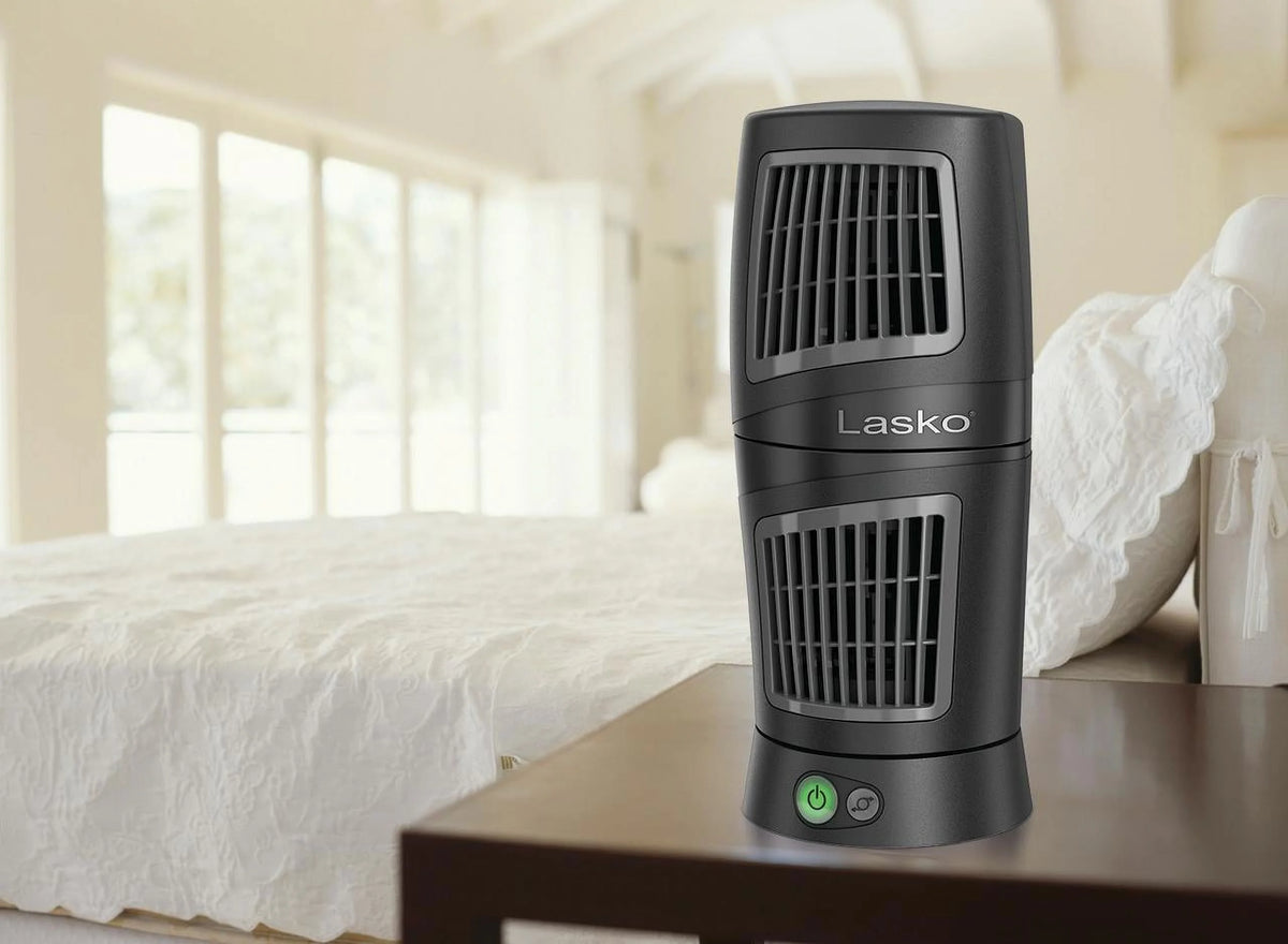 12 Twist-Top Desktop Tower Fan with 3 Speeds, Black X7545