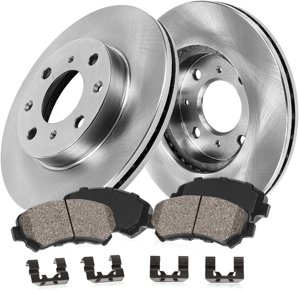 4 Lug Brake Disc Rotors with Ceramic Brake Pads K2690