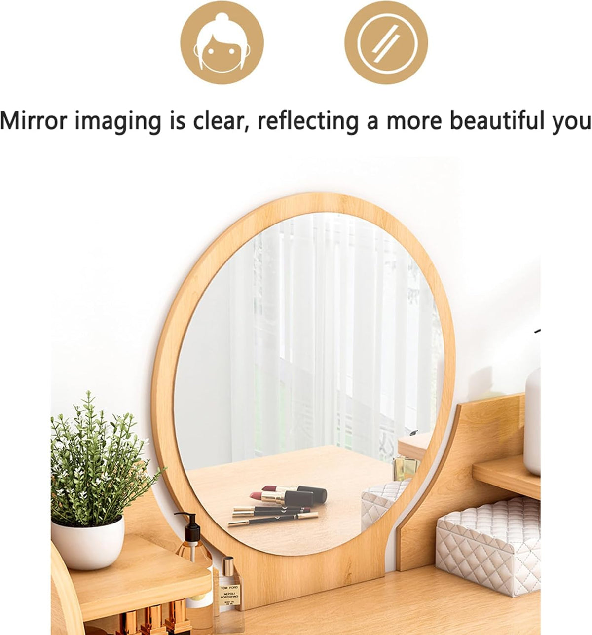 Makeup Vanity with Mirror and 2 Drawers S422