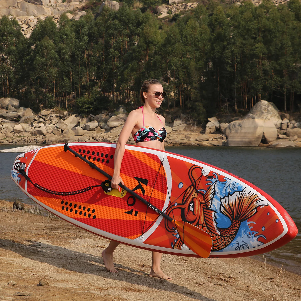 Inflatable Stand Up Paddle Board 11'6''x30''x6'' with Backpack Pump Paddle Q74298