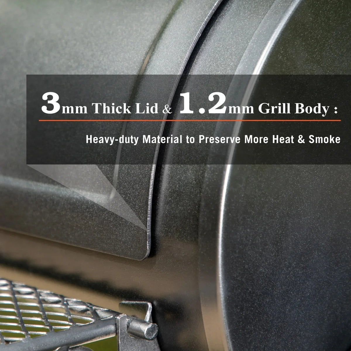 Charcoal Grill with Offset Smoker 941 sq.in. Extra Large BBQ Grill Black Z7099