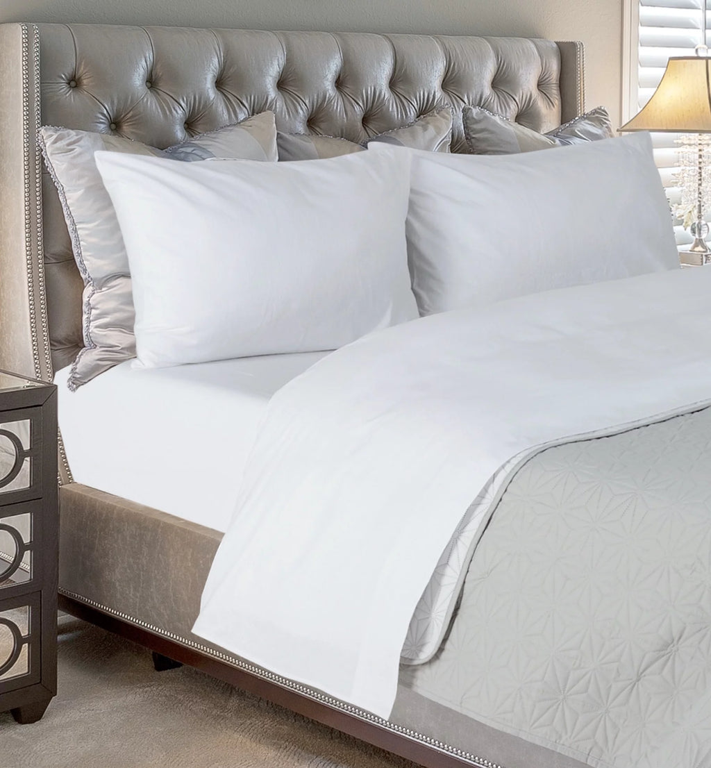 4 Piece 100% Cotton Flannel Queen Size White Bed Sheet Set M799