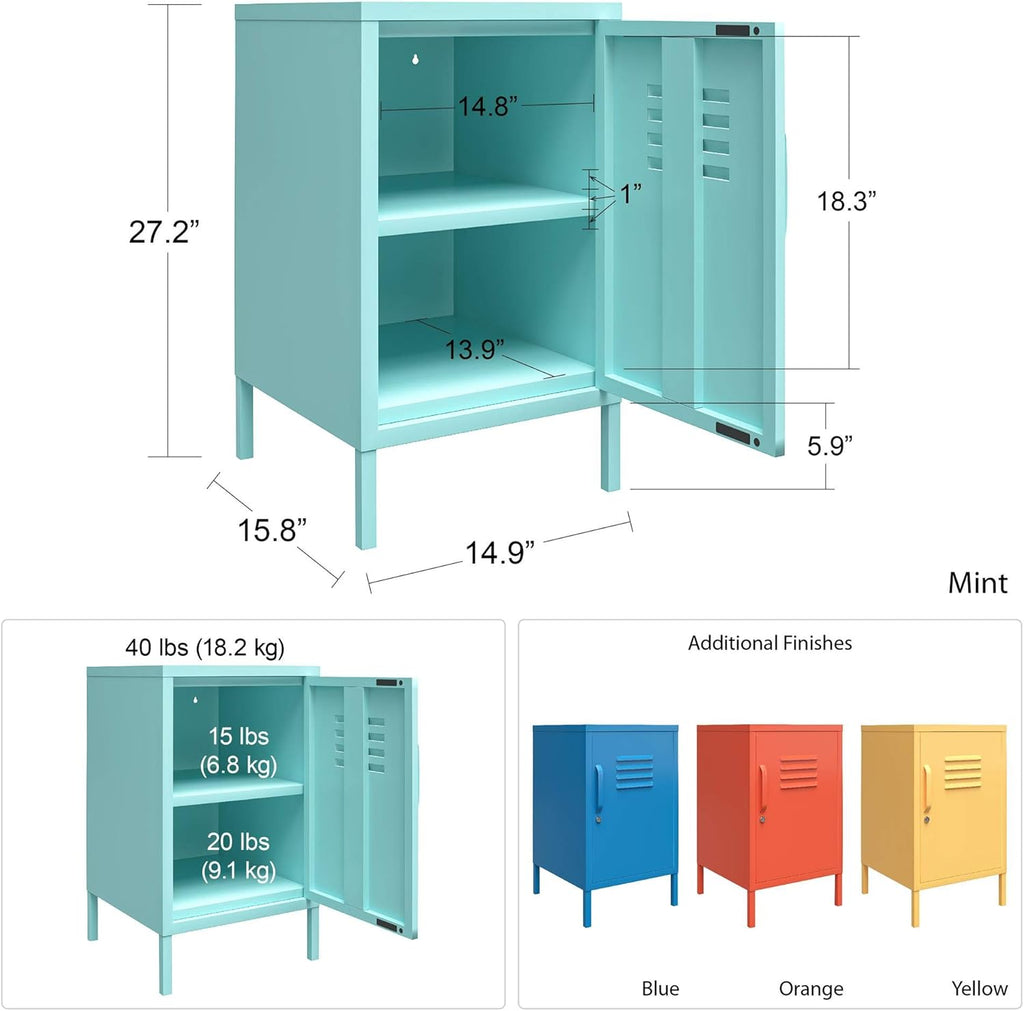 Orange Metal Locker End Table K6847