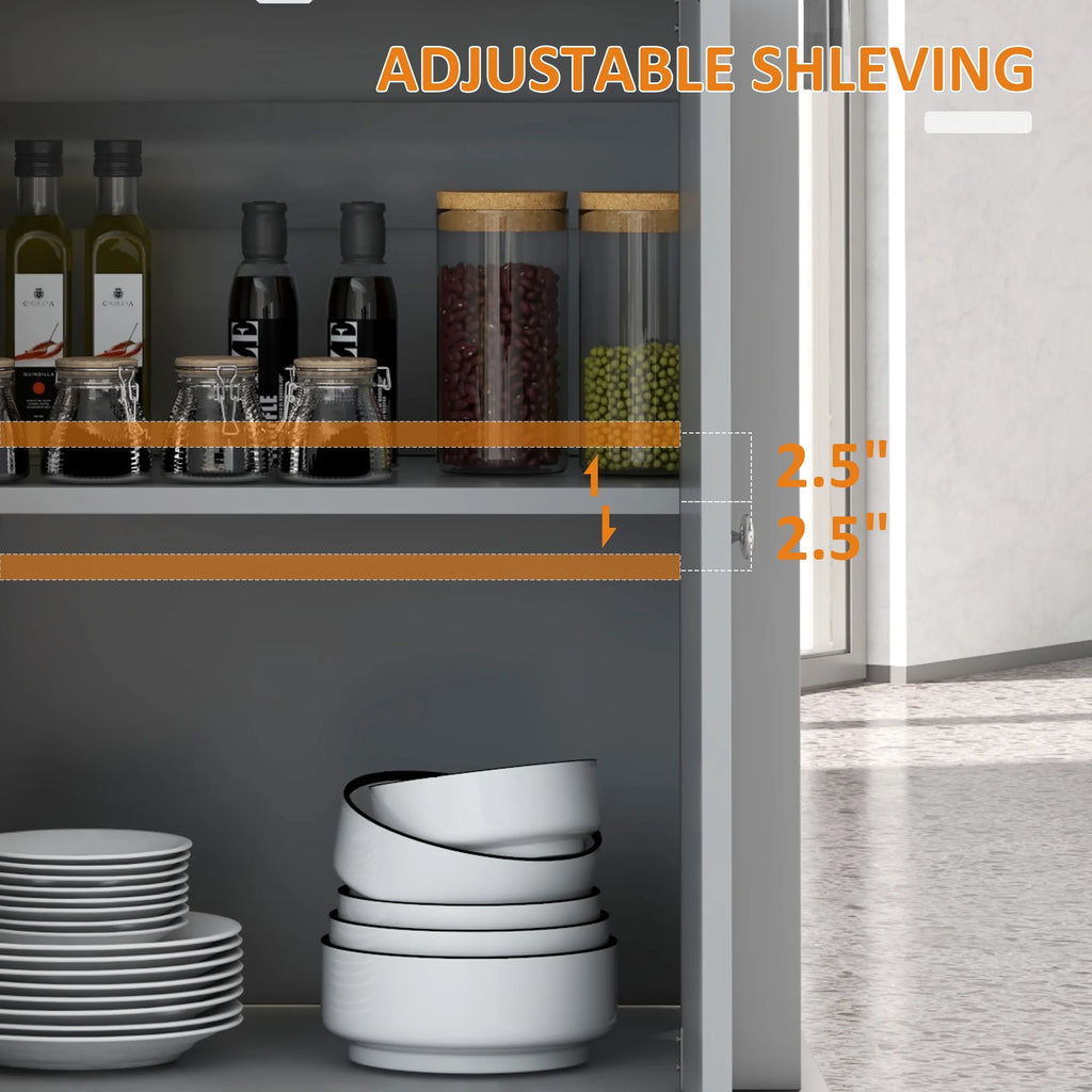 Rolling Kitchen Island Cart with Drawer and Adjustable Shelf C2054