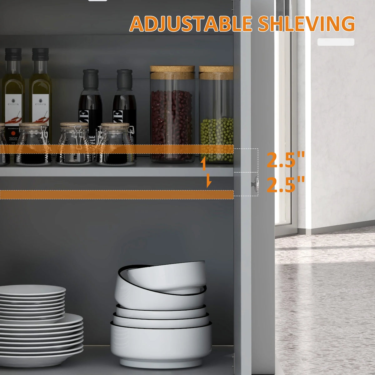 Rolling Kitchen Island Cart with Drawer and Adjustable Shelf C2054