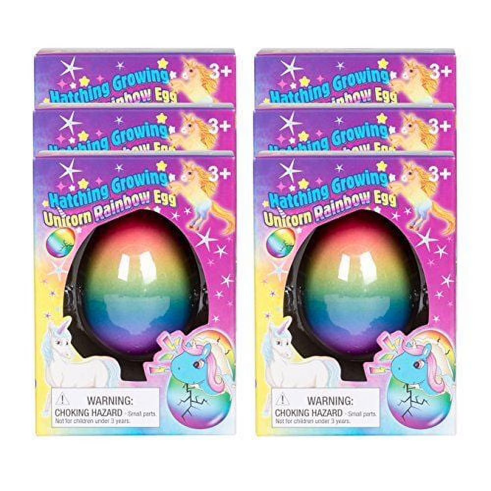 6PC Surprise Growing Unicorn Hatching Rainbow Egg Kids Toys K9497