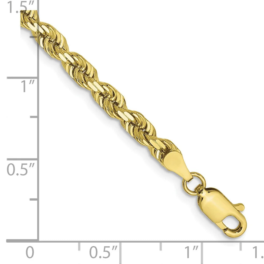 10 Karat Yellow Gold 4mm Diamond Cut Rope Chain K747530
