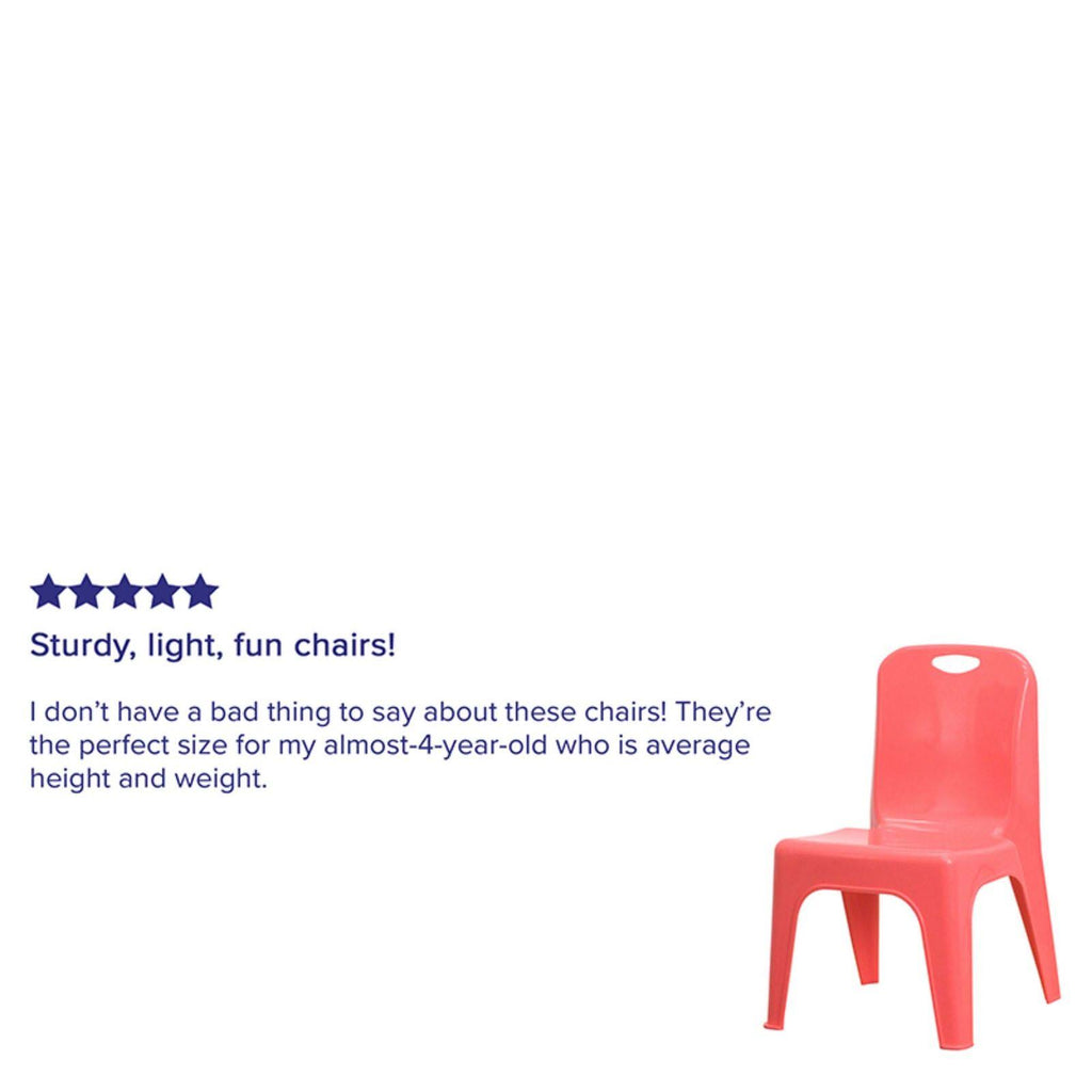 Red 4 Pack Stackable Plastic School Chair with Carrying Handle P44145