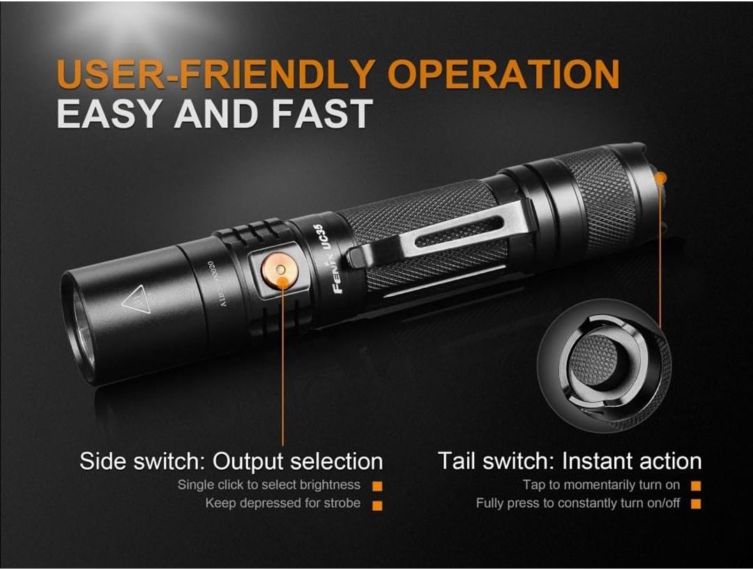 1000 Lumen Rechargeable Tactical Flashlight C566