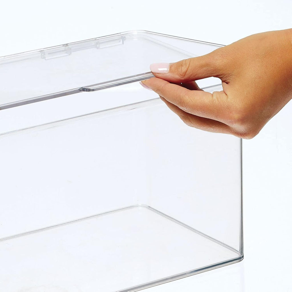 Clear 8 Pack Stackable Plastic Storage Bin with Lid Y20281