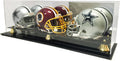 Acrylic Triple Mini Helmet Display Case with Mirror Z9912