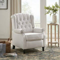 Light Gray Polyester Blend Manual Wing Chair Recliner M923115