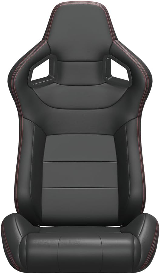 Red Stitch PVC Leather Racing Seats X7389