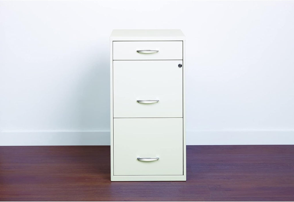 18 Deep 3 Drawer Steel File Cabinet in White X76055