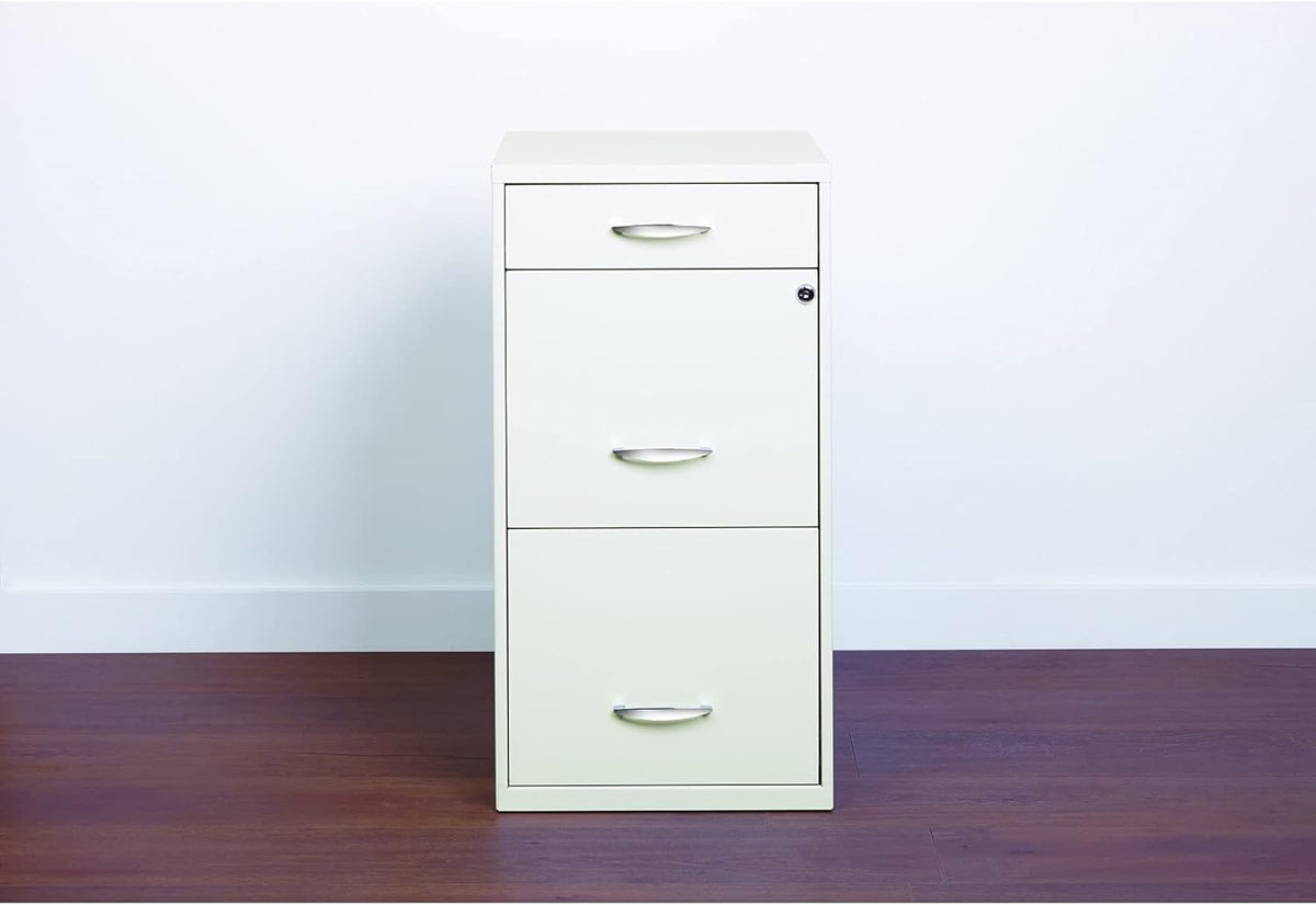 18 Deep 3 Drawer Steel File Cabinet in White X76055