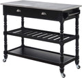 3-Tier Stainless Steel Kitchen Cart with Drawers H472