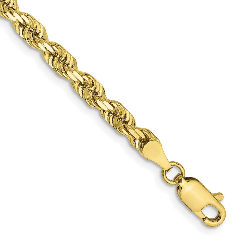 10 Karat Yellow Gold 4mm Diamond Cut Rope Chain K747530