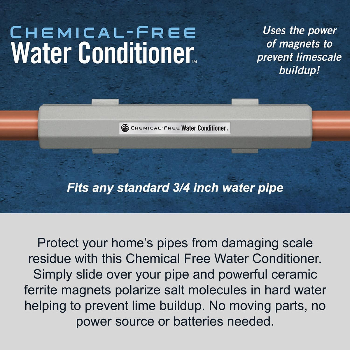 Chemical Free Water Conditioner for Standard 3/4-Inch Pipes S31572