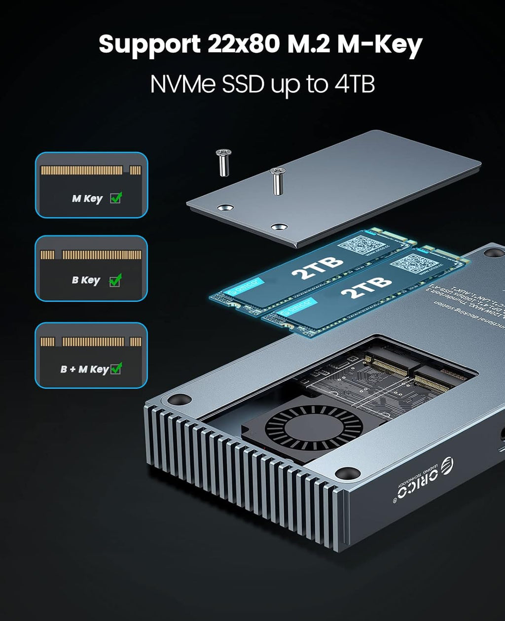 Laptop Docking Station with M.2 NVMe SSD Enclosure, 9 in 1 USB C Docking Station H16841