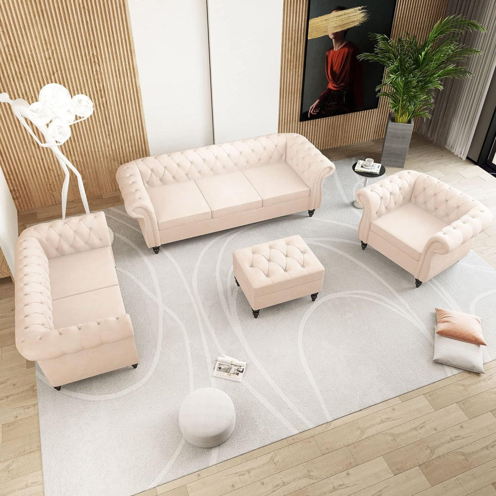 3 Piece Beige Sofa Set B458979