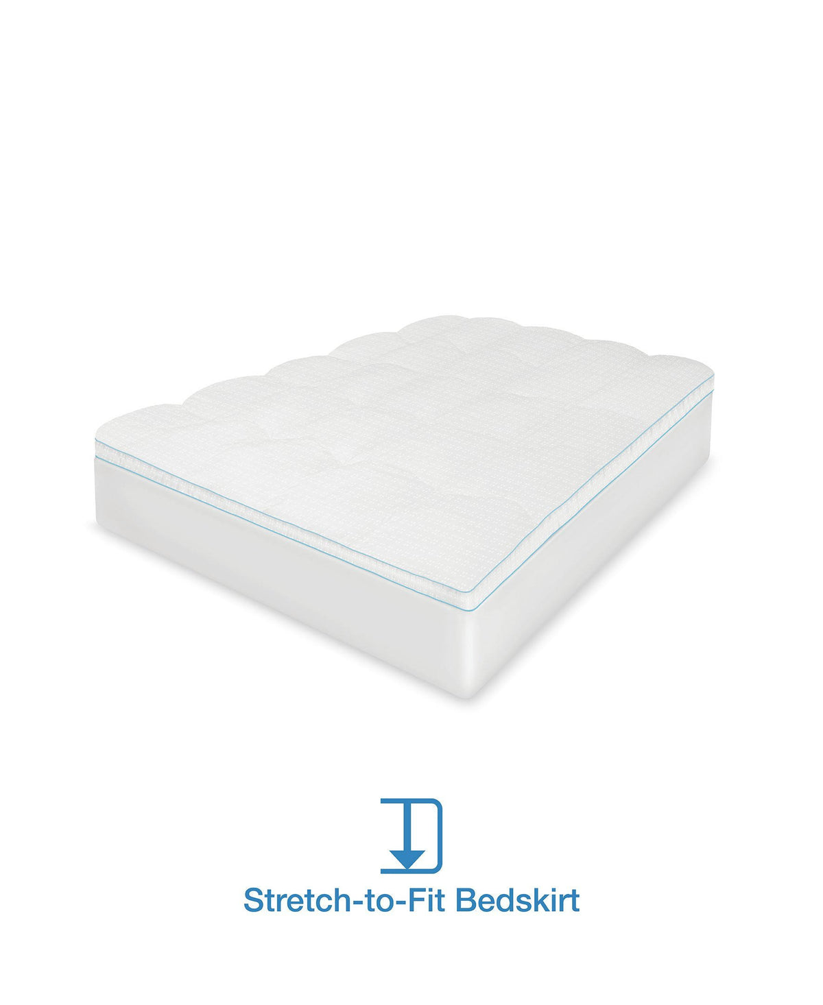 White Full Fiberbed with Cooling Gel Beads P50081