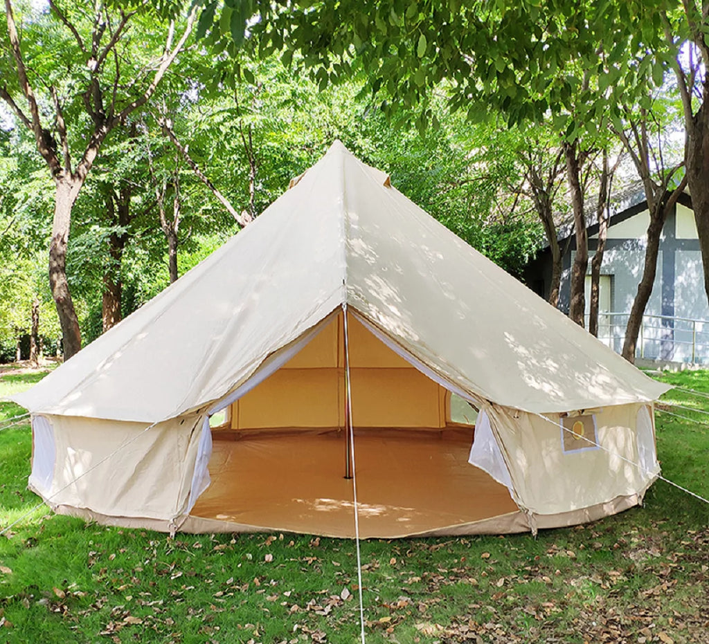 Waterproof 4-Season Cotton Canvas Bell Tent with Stove Hole G884752
