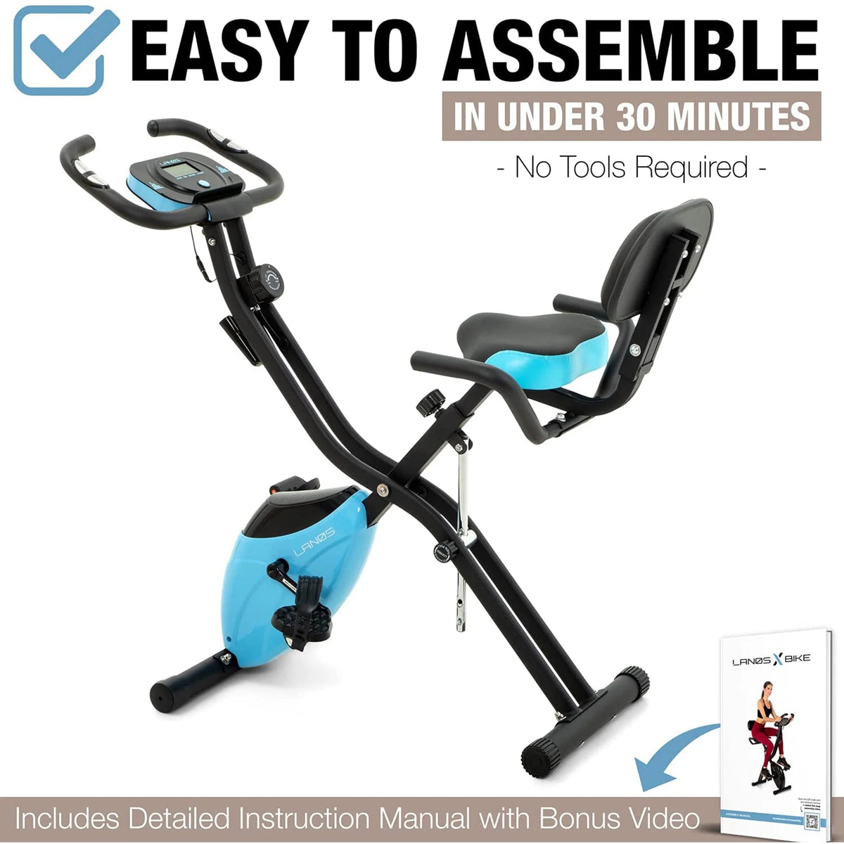 Foldable Exercise Bike Black W38293