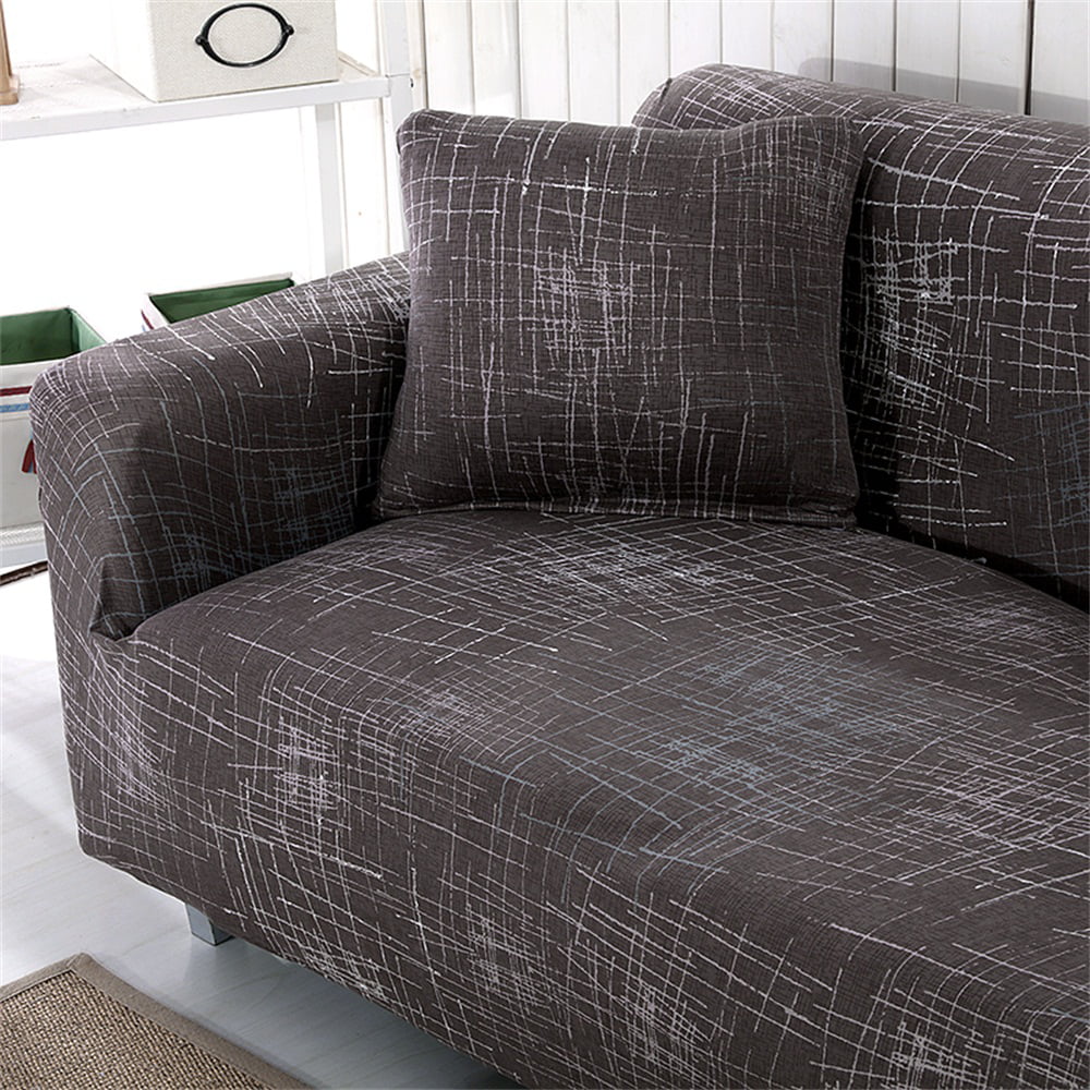 2pcs Polyester Fabric Stretch Sofa Covers for L Shape Sectional N1881