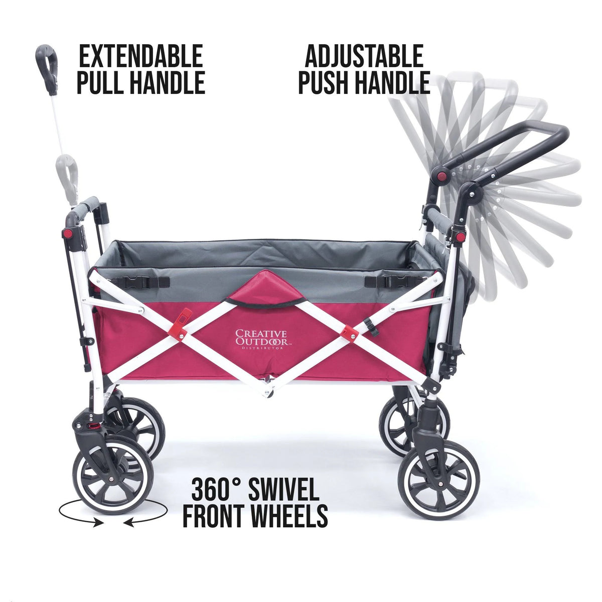 Pink Folding Wagon Stroller with Canopy F852667