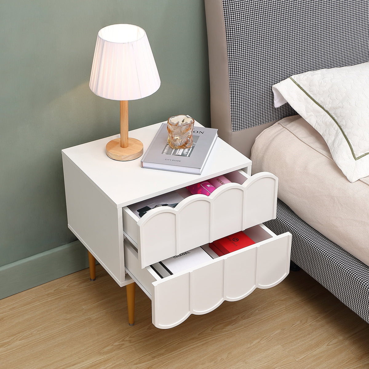White Nightstands with Drawers G22247