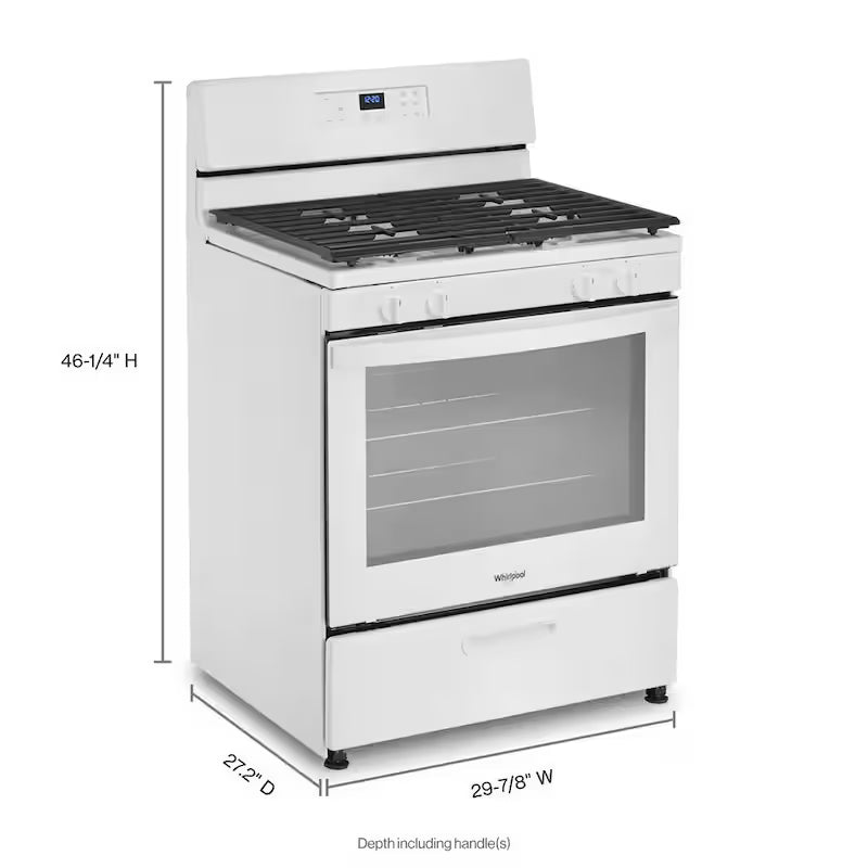 4 Burners 5.1-cu ft Freestanding Gas Range White N4352