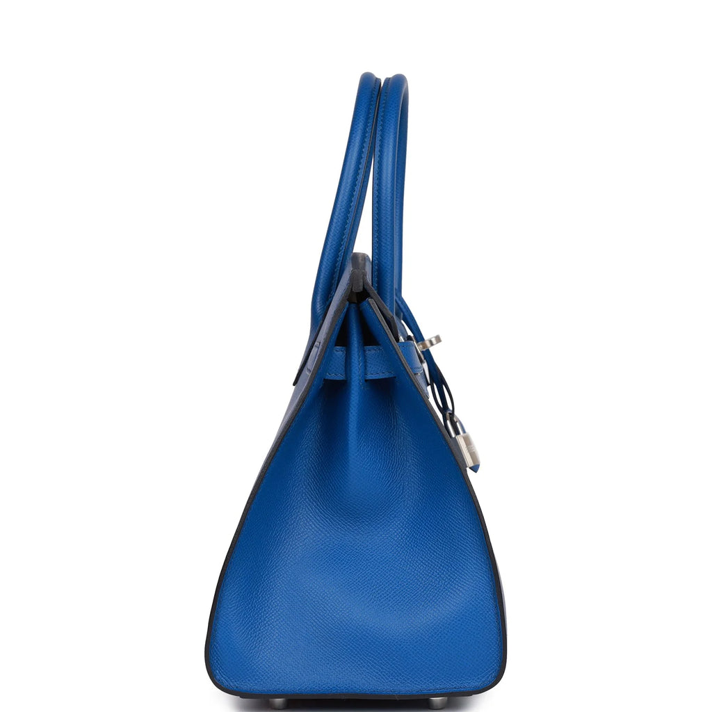 Birkin 30 Bleu France Epsom Palladium Hardware G52246