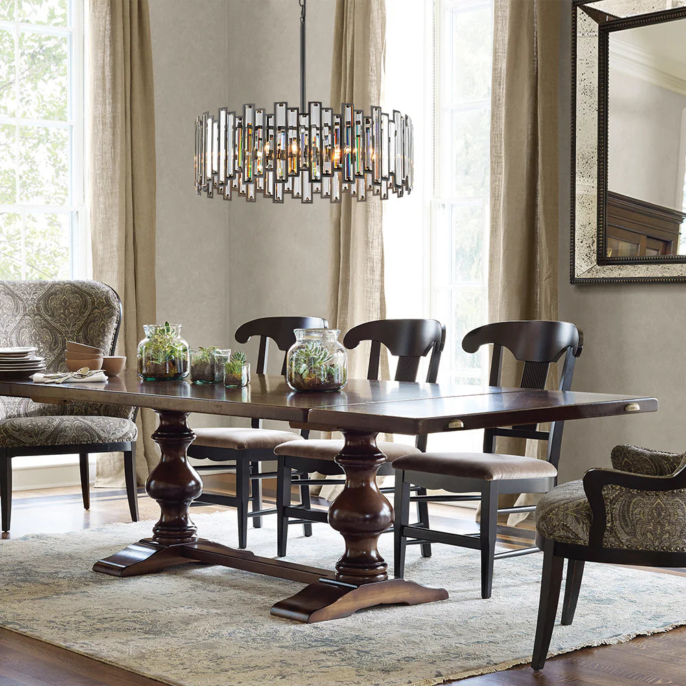 6-Light Crystal Industrial Chandelier H725