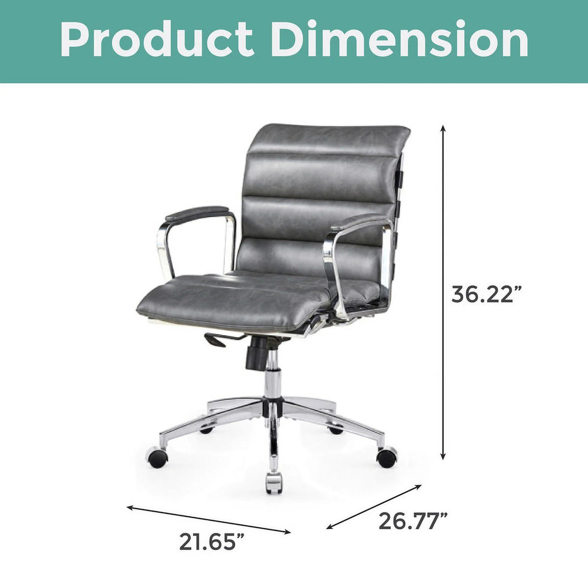 Antique Gray Metal Office Chair V903