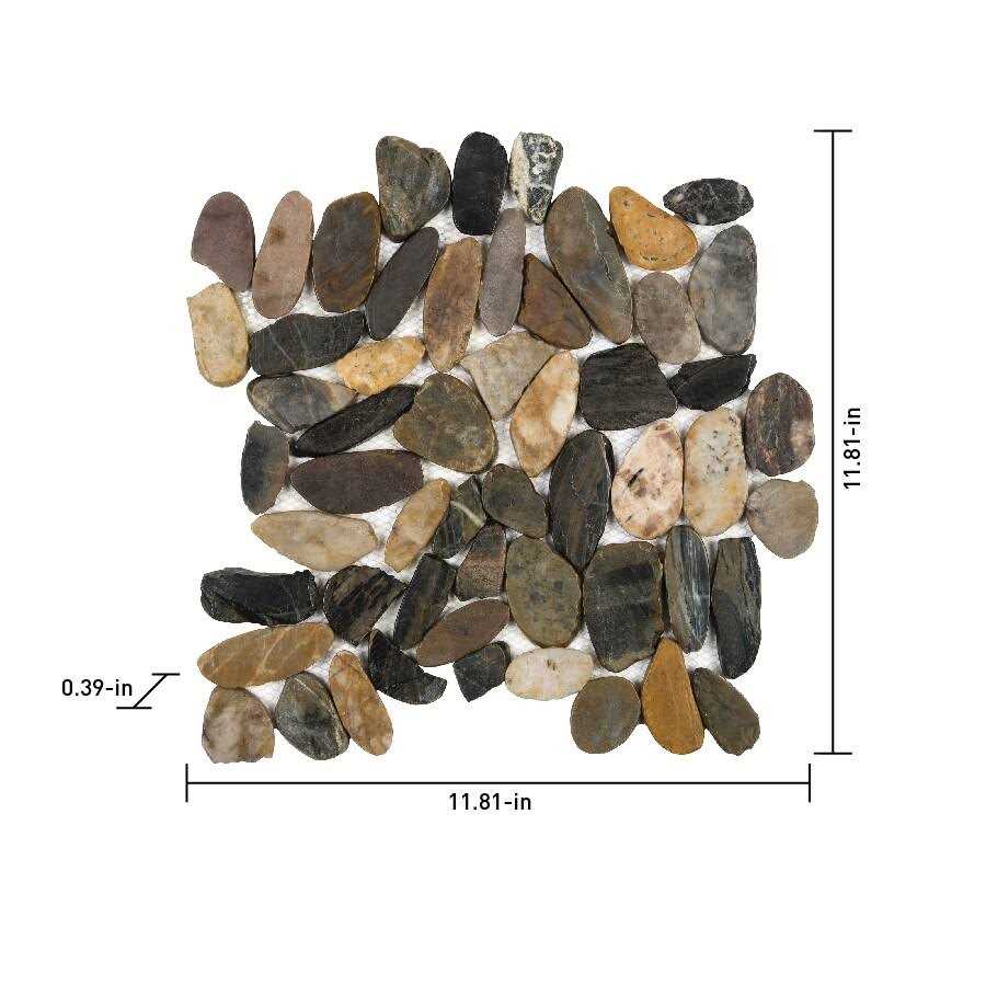 13-in x 13-in Polished Natural Stone Pebble Wall Tile N44021