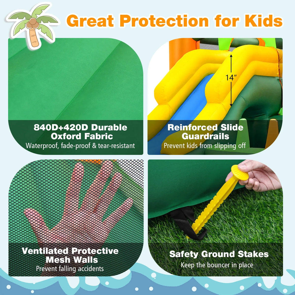 8-in-1 Inflatable Bounce Castle with Blower G41244