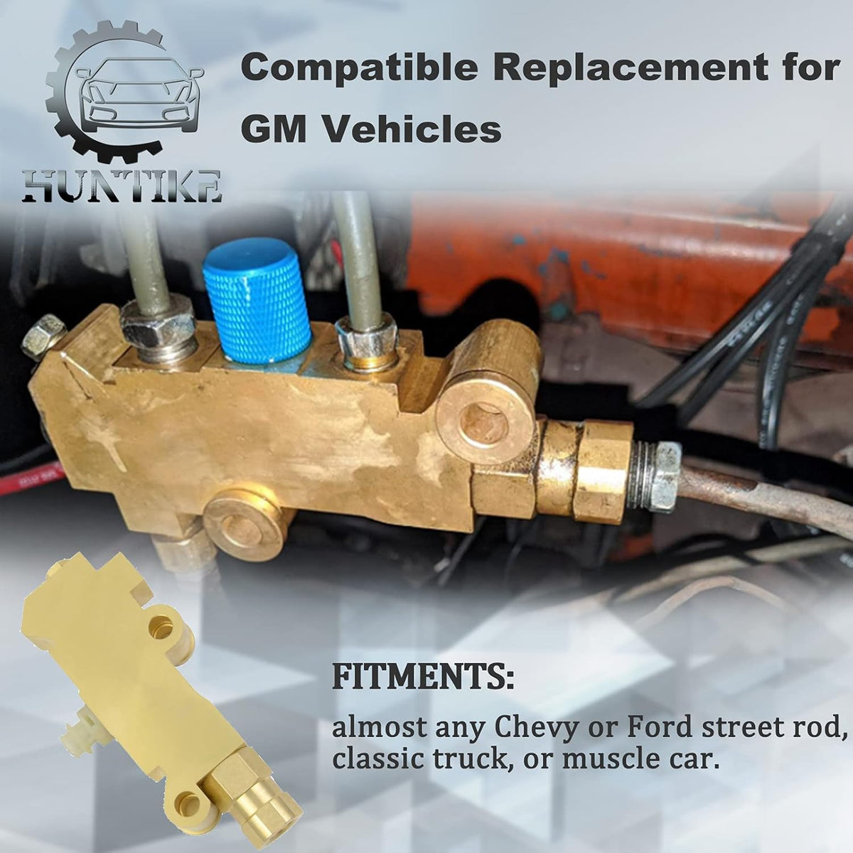 Brass Proportioning Valve Disc/Drum Brake Compatible with GM Street Rod Classic Car & Truck Pack of 2 L5678