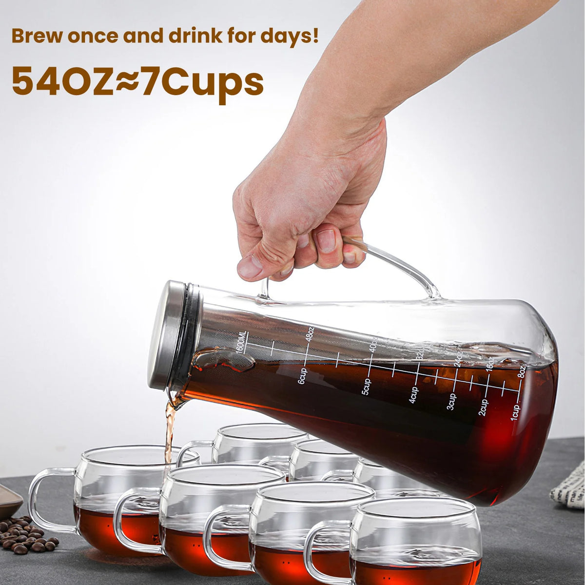 Cold Brew Coffee Maker Glass Pitcher with Filter U472