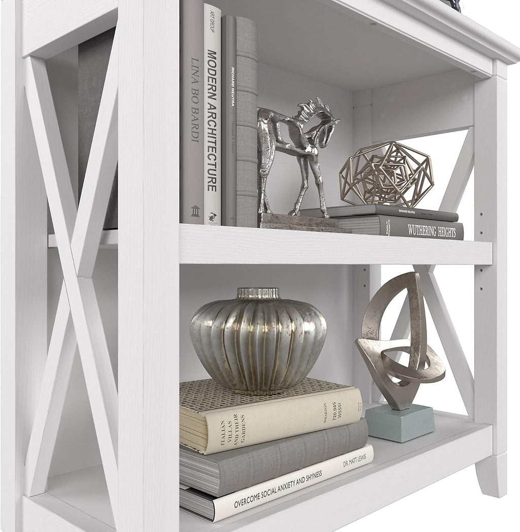 Pure White Oak 2 Shelf Bookcase V300997