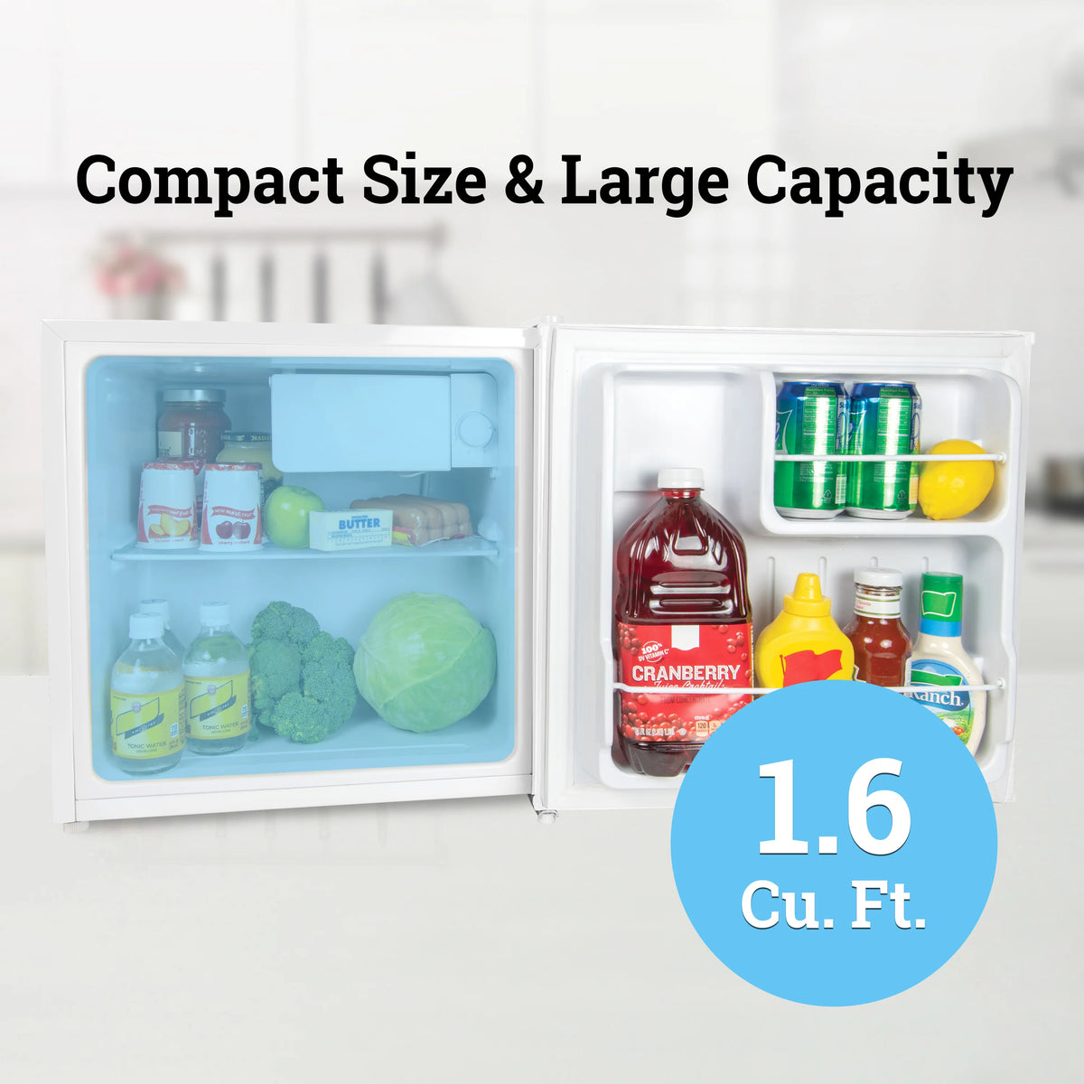 White 1.6 Cu.Ft. Refrigerator With Freezer X602