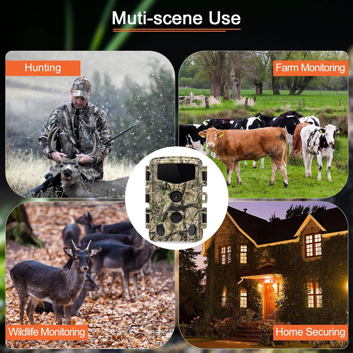 4K 32MP Trail Camera with Low Glow Night Vision A811128