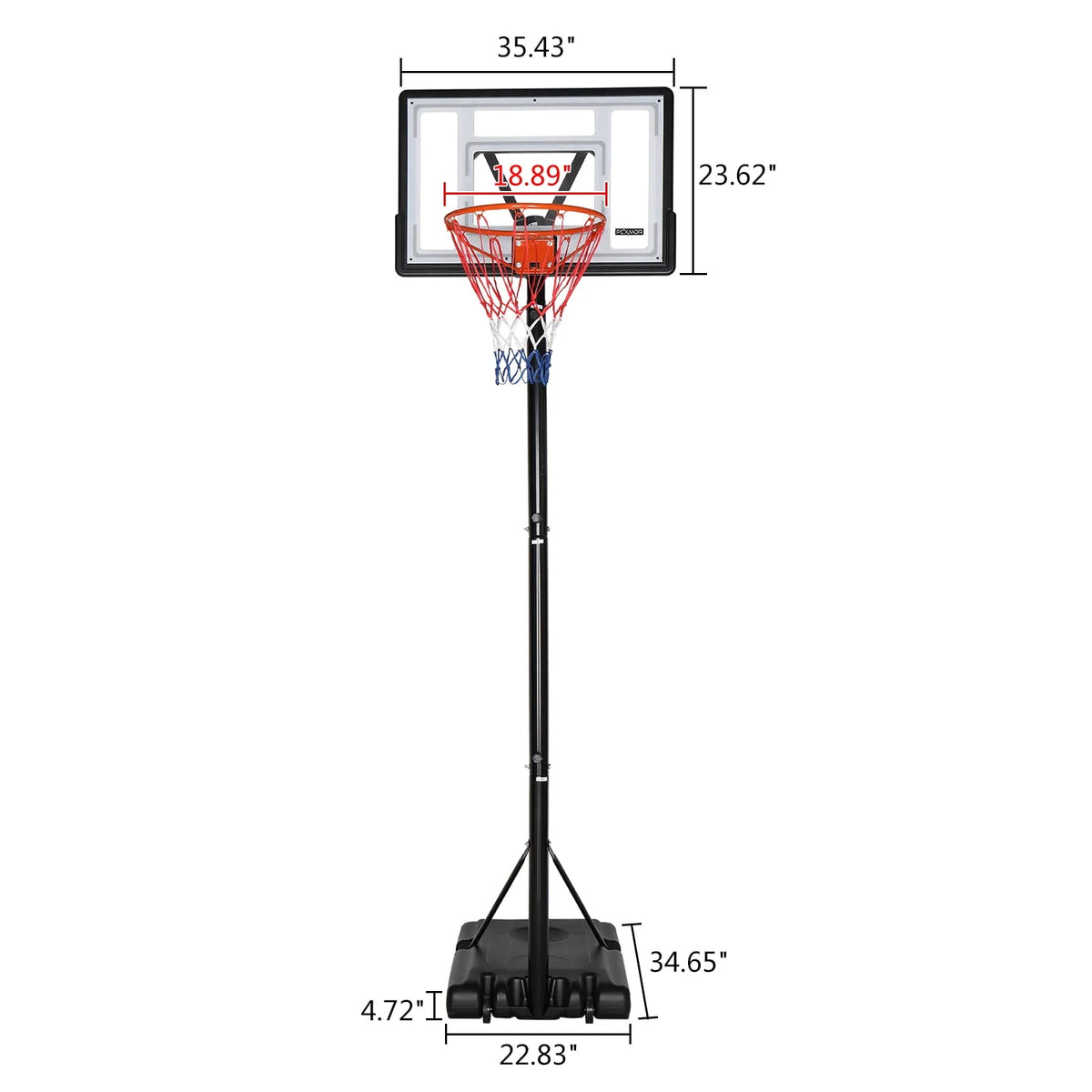 10 ft Adjustable Portable Basketball Hoop X496327