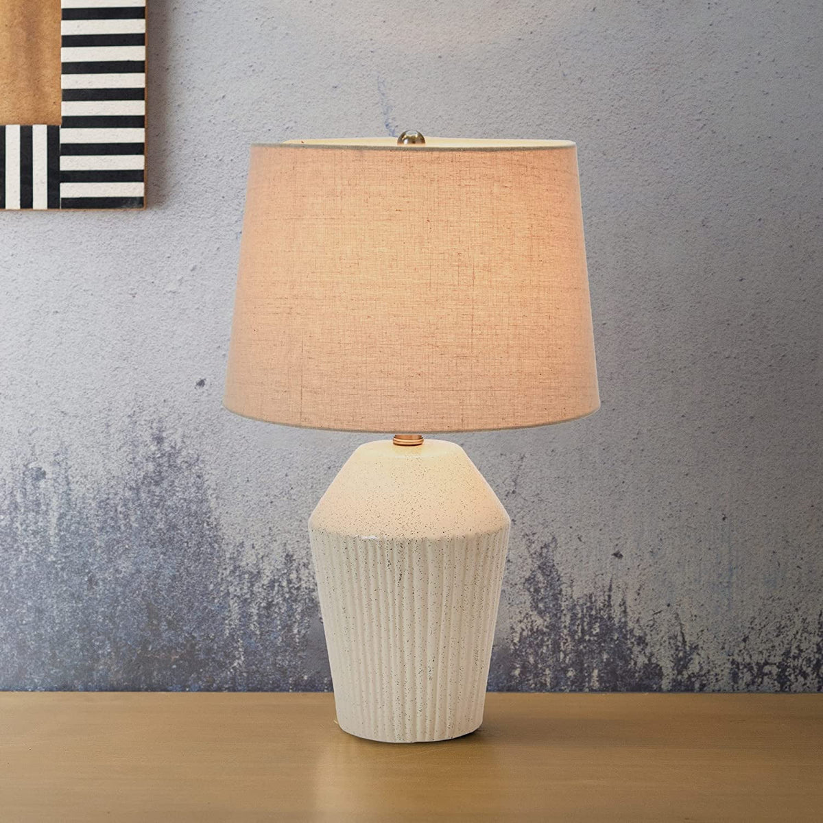 13" Round Stoneware Desk Lamp F25367