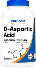 D-Aspartic Acid Capsules 3000mg 180 Capsules Non-GMO V15358